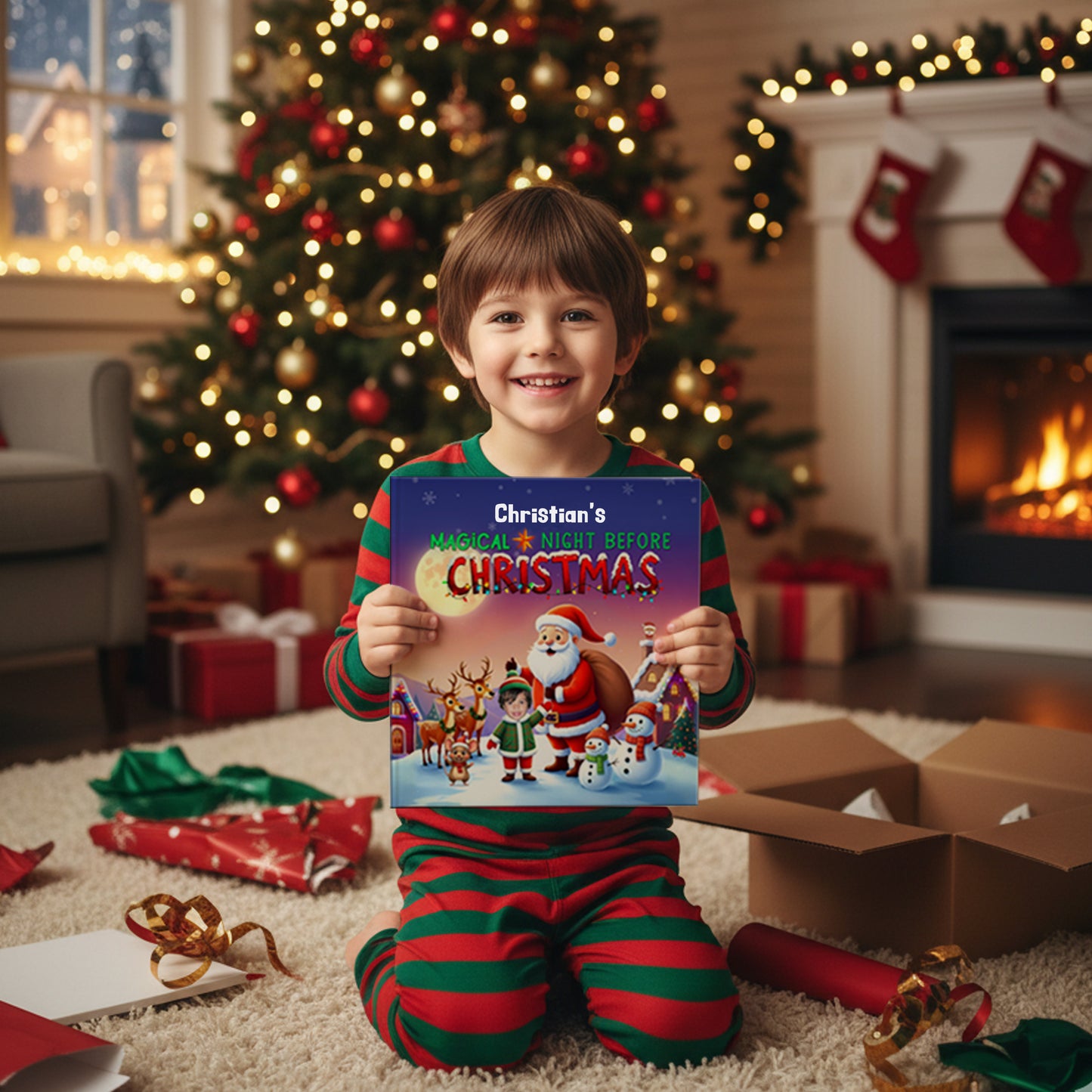 Night Before Christmas Book for 2 Kids