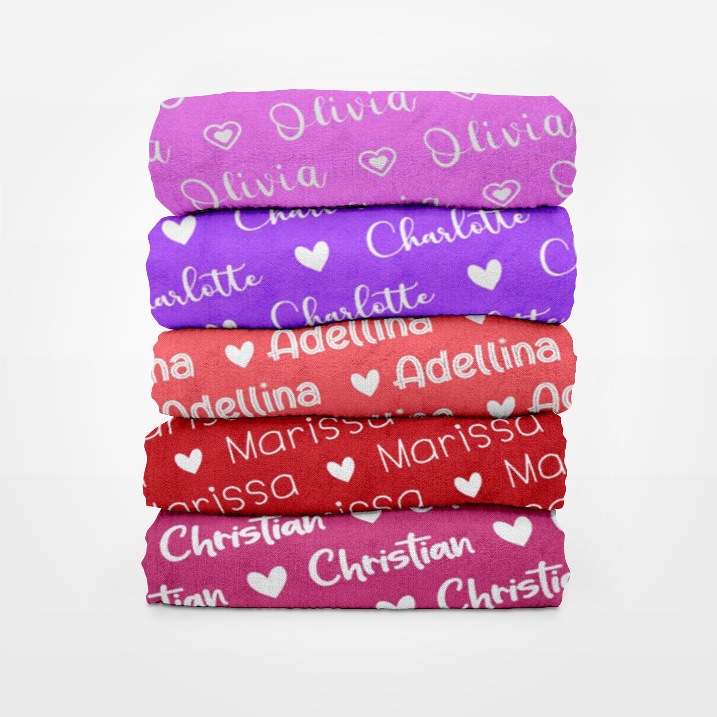 Hearts Personalized Blanket - Customizable Blanket - Personalized name blanket for Girls, custom name blanket for girls, personalized hearts blanket for girls