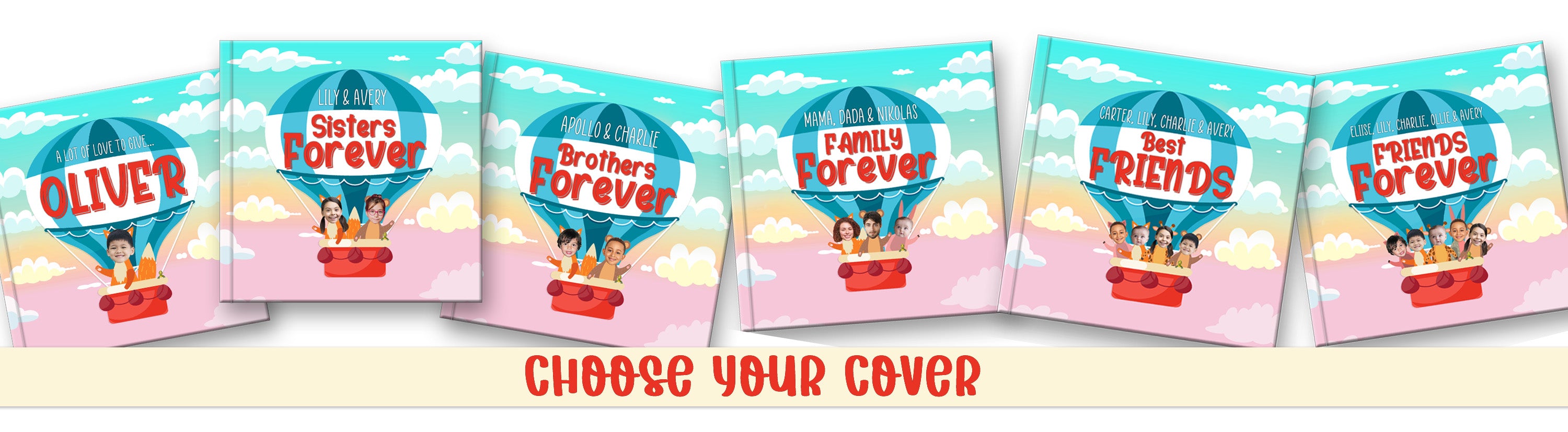 personalized book with multiple photos and names, personalized book for best friends, custom family book