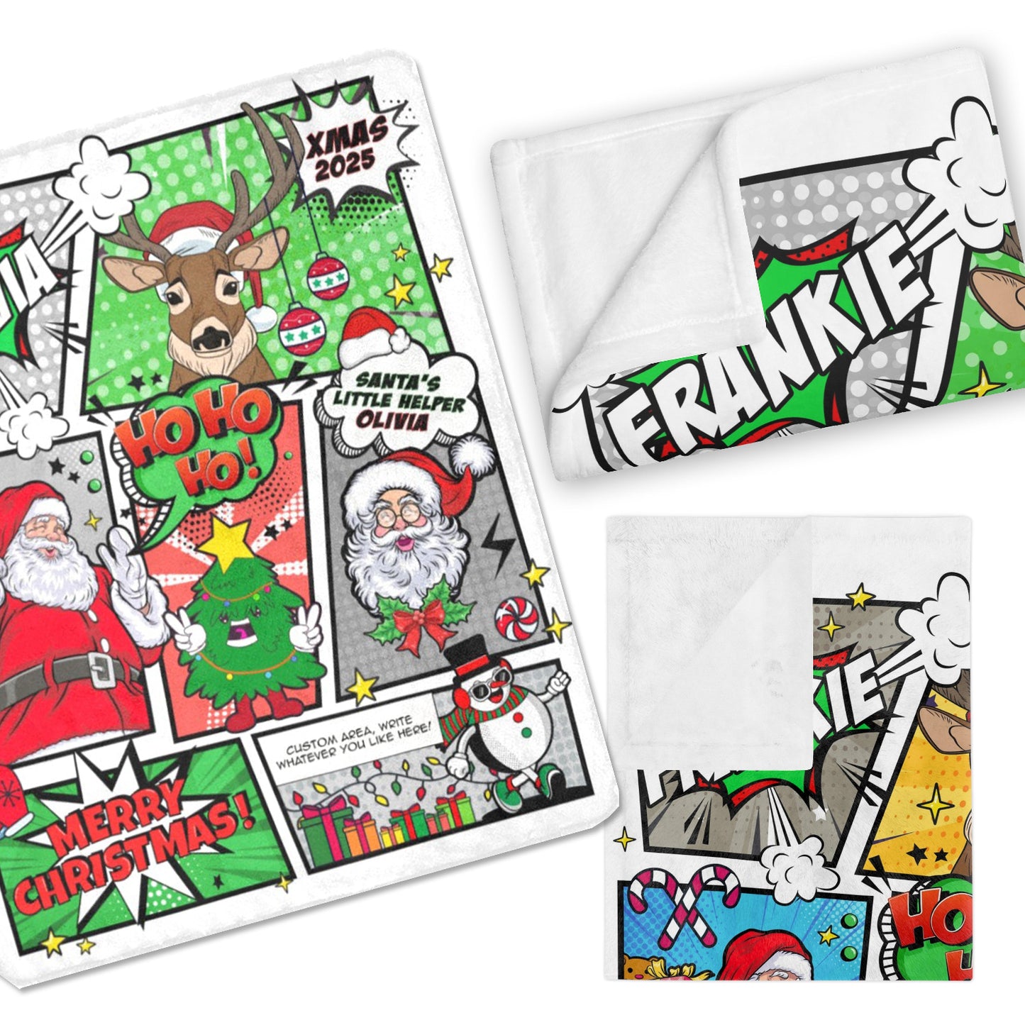 Christmas gift childrens personalized photo blanket for kids
