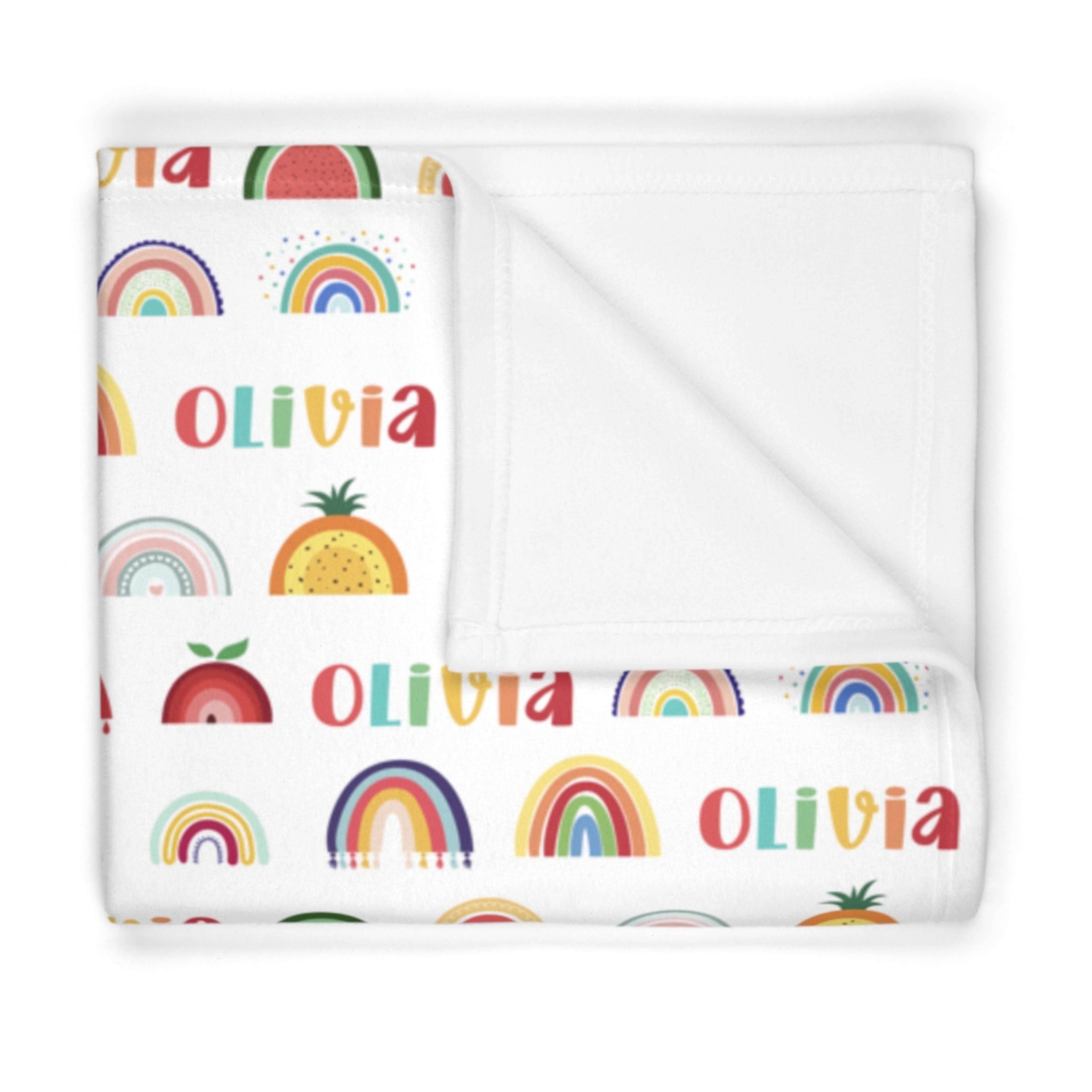 Personalized Children's Blanket a fleece throw blanket for children, personalized blankets with their name, rainbow baby name blanket