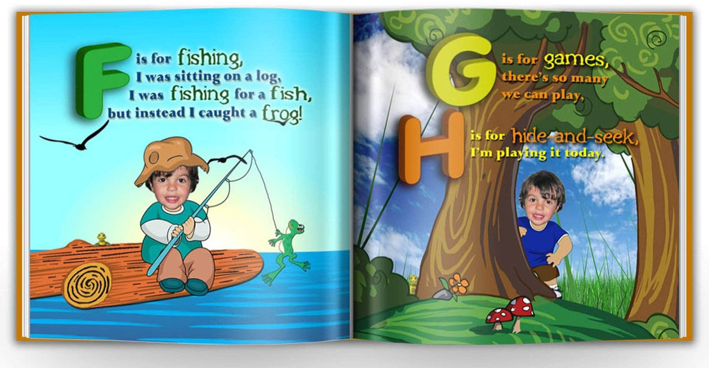 Personalized abc storybook look inside, custom abc book for kids, personalized abcs