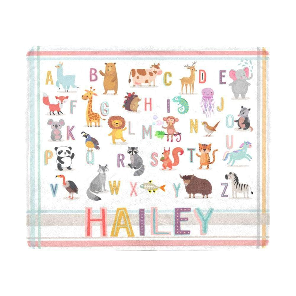 abc blanket, alphabet blanket - custom name blanket,