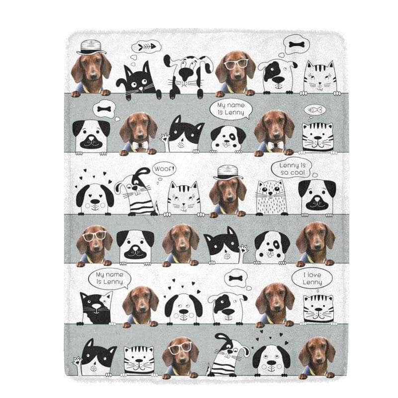 Personalized Blanket for Pets, Cats, or Dogs - 1-2 pets or photos