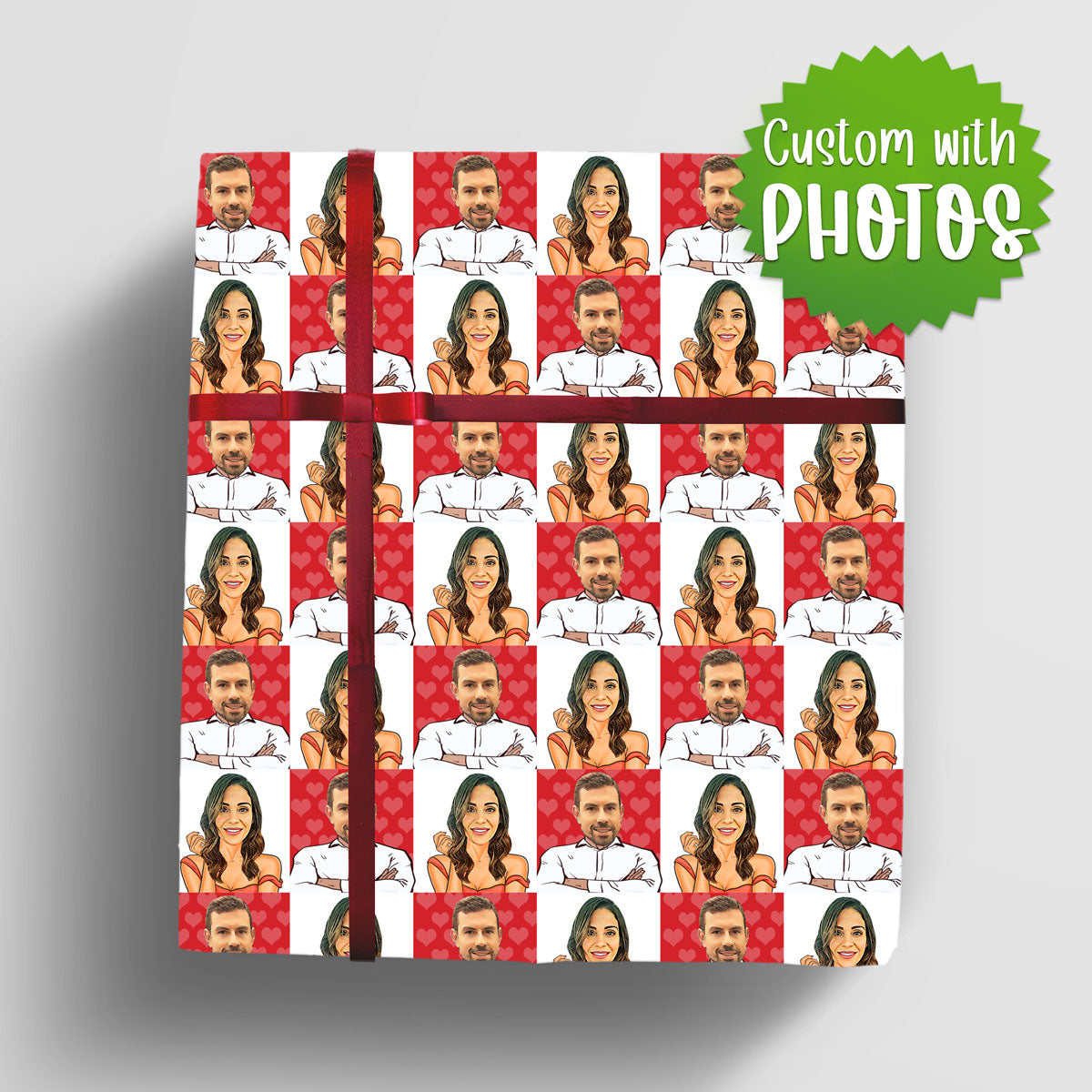 Custom Valentine Wrapping Paper With Your Face On It
