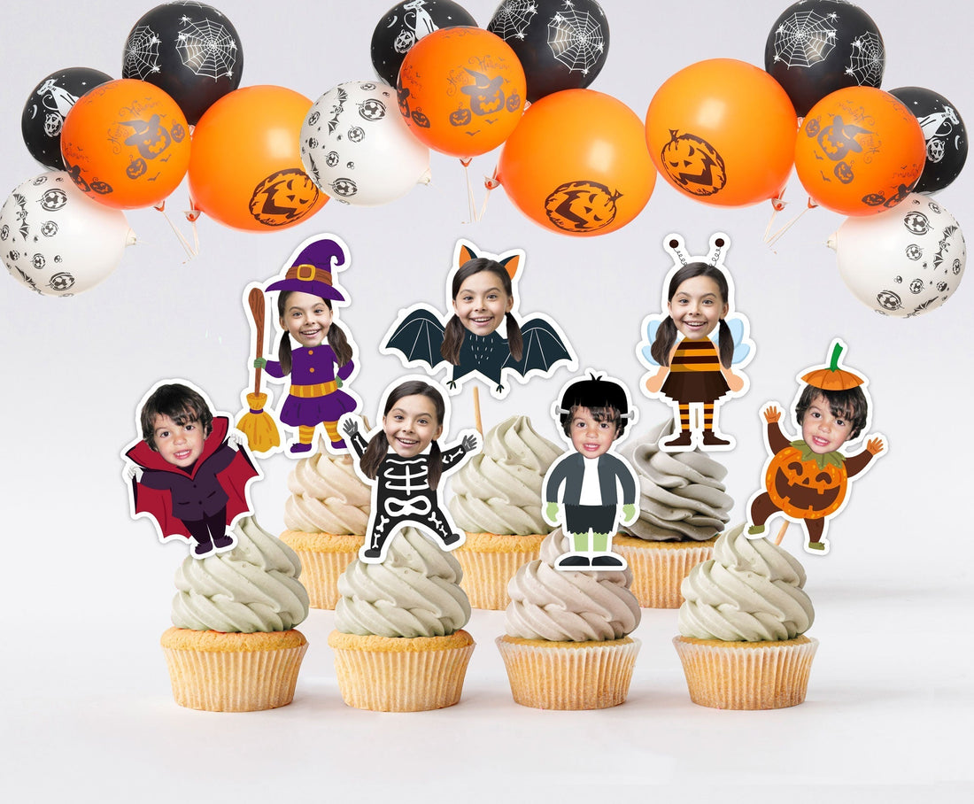 Personalized Halloween Cupcake Toppers | Custom Photo Printable