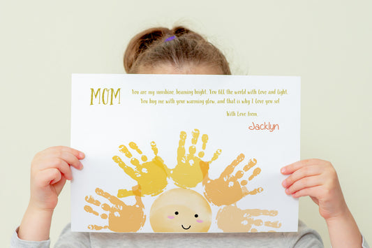 free mothers day handprint craft printable download from kids to mom