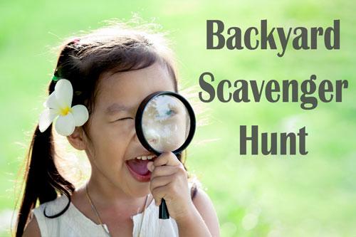 home school activity backyard scavenger hunt free printable worksheet