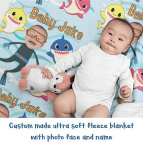 personalized baby shark blanket