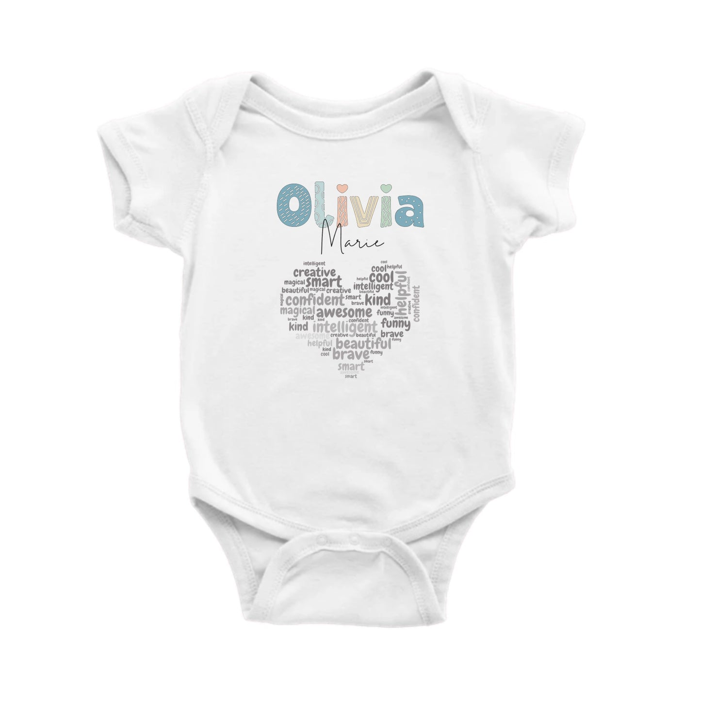 Personalized All About Me "I AM" Kids Heart t-shirts and baby onesies