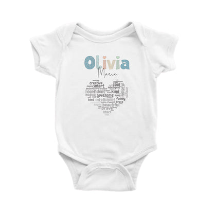 Personalized All About Me "I AM" Kids Heart t-shirts and baby onesies