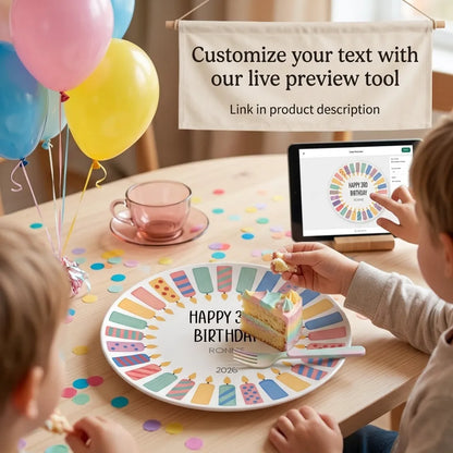 Personalized Birthday Gift Plate with Custom names and text options