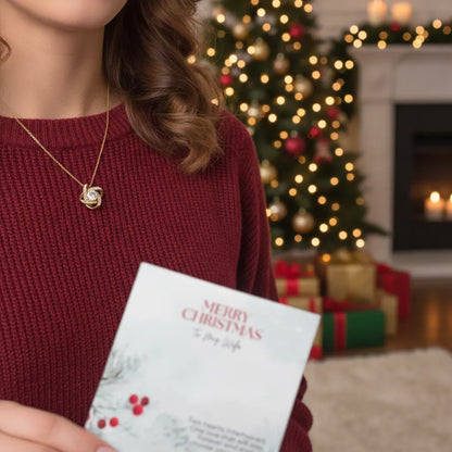 Love Knot Necklace for Wife – Personalized Christmas Gift with Custom Message Card