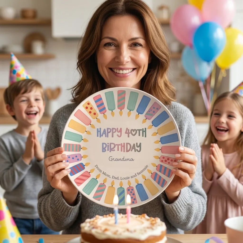 Personalized Birthday Gift Plate with Custom names and text options
