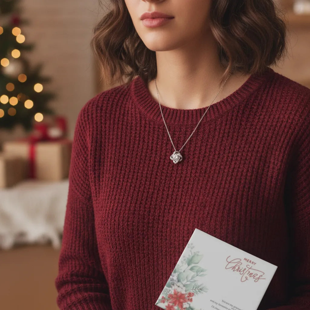 Personalized Christmas Gift for Her – Love Knot Necklace for a Special Woman
