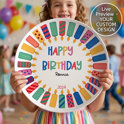 Personalized Birthday Gift Plate with Custom names and text options