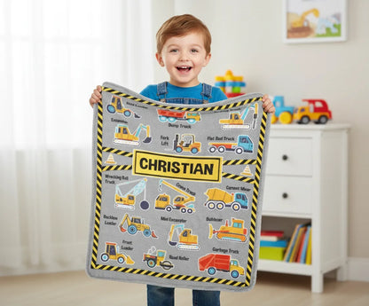 Trucks Blanket - Personalized Name Blanket
