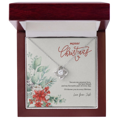 Personalized Christmas Gift for Her – Love Knot Necklace for a Special Woman