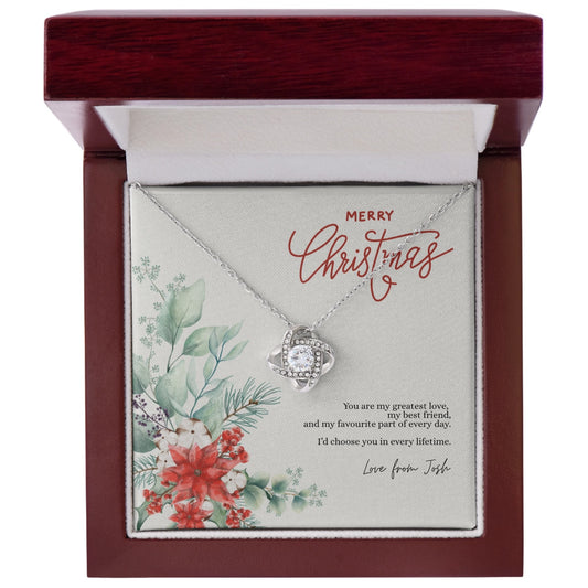 Personalized Christmas Gift for Her – Love Knot Necklace for a Special Woman