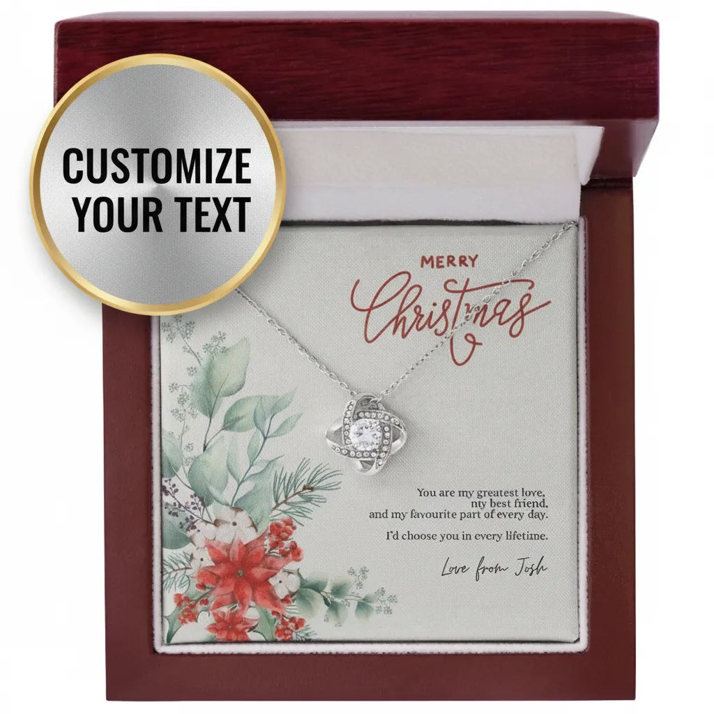 Personalized Christmas Gift for Her – Love Knot Necklace for a Special Woman