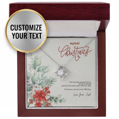 Personalized Christmas Gift for Her – Love Knot Necklace for a Special Woman