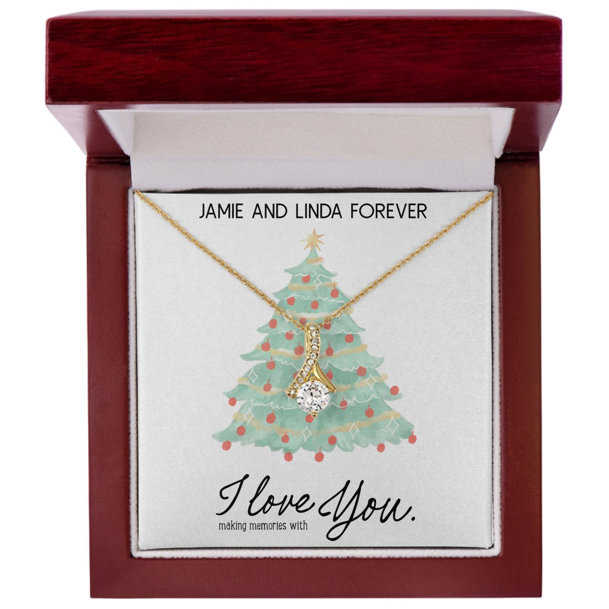 romantic Christmas necklace gift for girlfriend with personalized box 