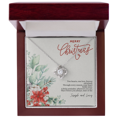Love Knot Necklace for Wife – Personalized Christmas Gift with Custom Message Card