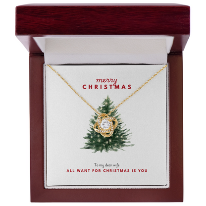 Love Knot Necklace for Wife – Personalized Christmas Gift with Custom Message Card