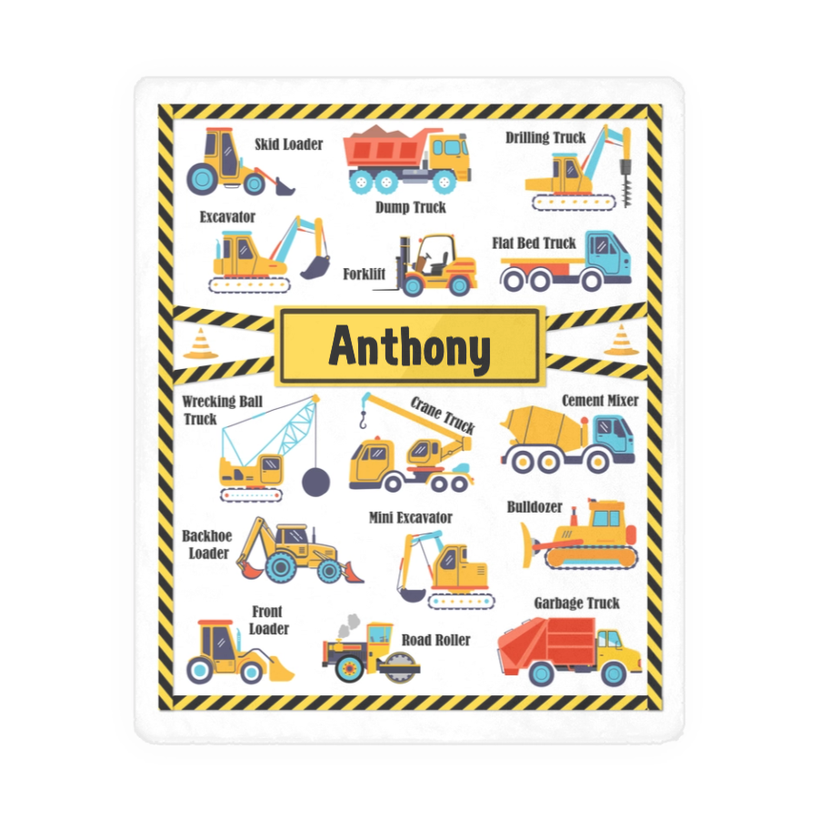 Trucks Blanket - Personalized Name Blanket