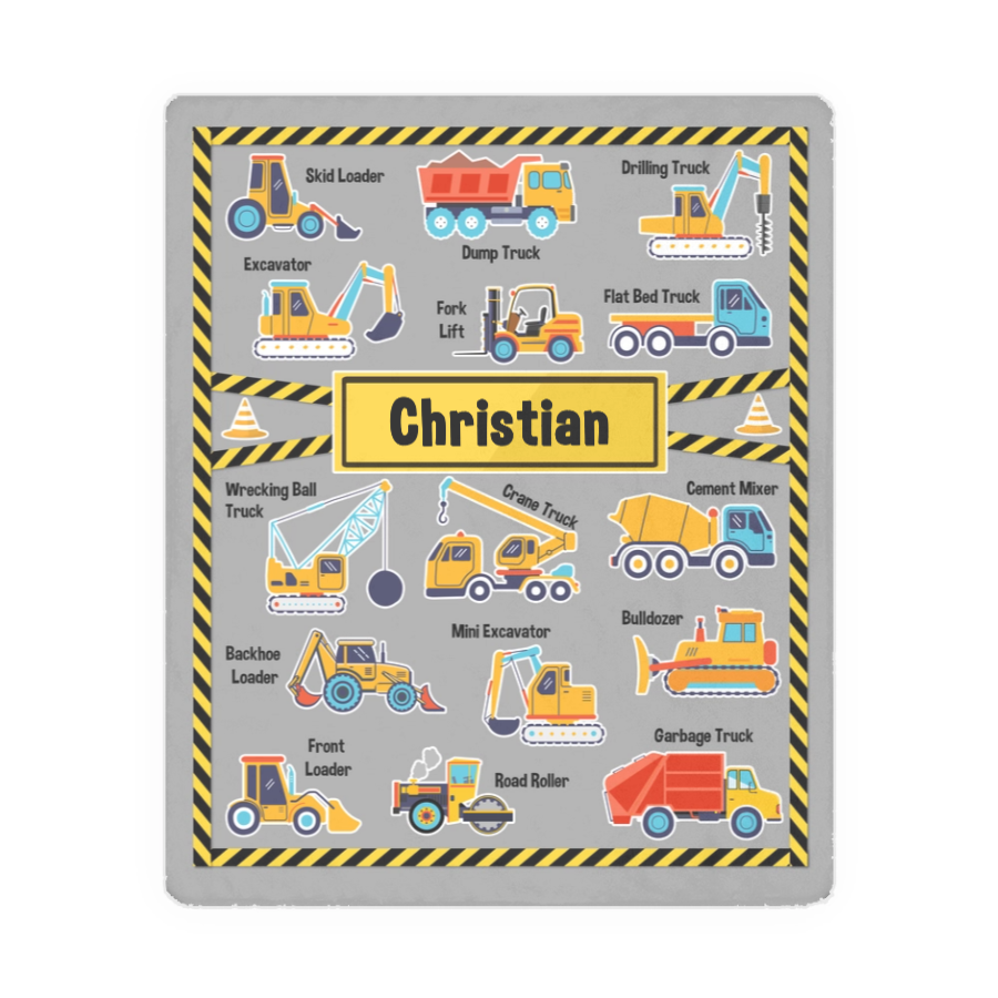 Trucks Blanket - Personalized Name Blanket