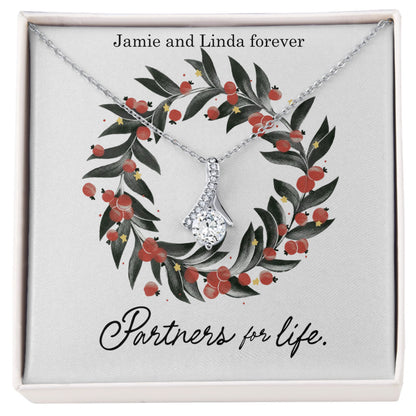 Beautiful Christmas necklace gift for girlfriend with personalized card
