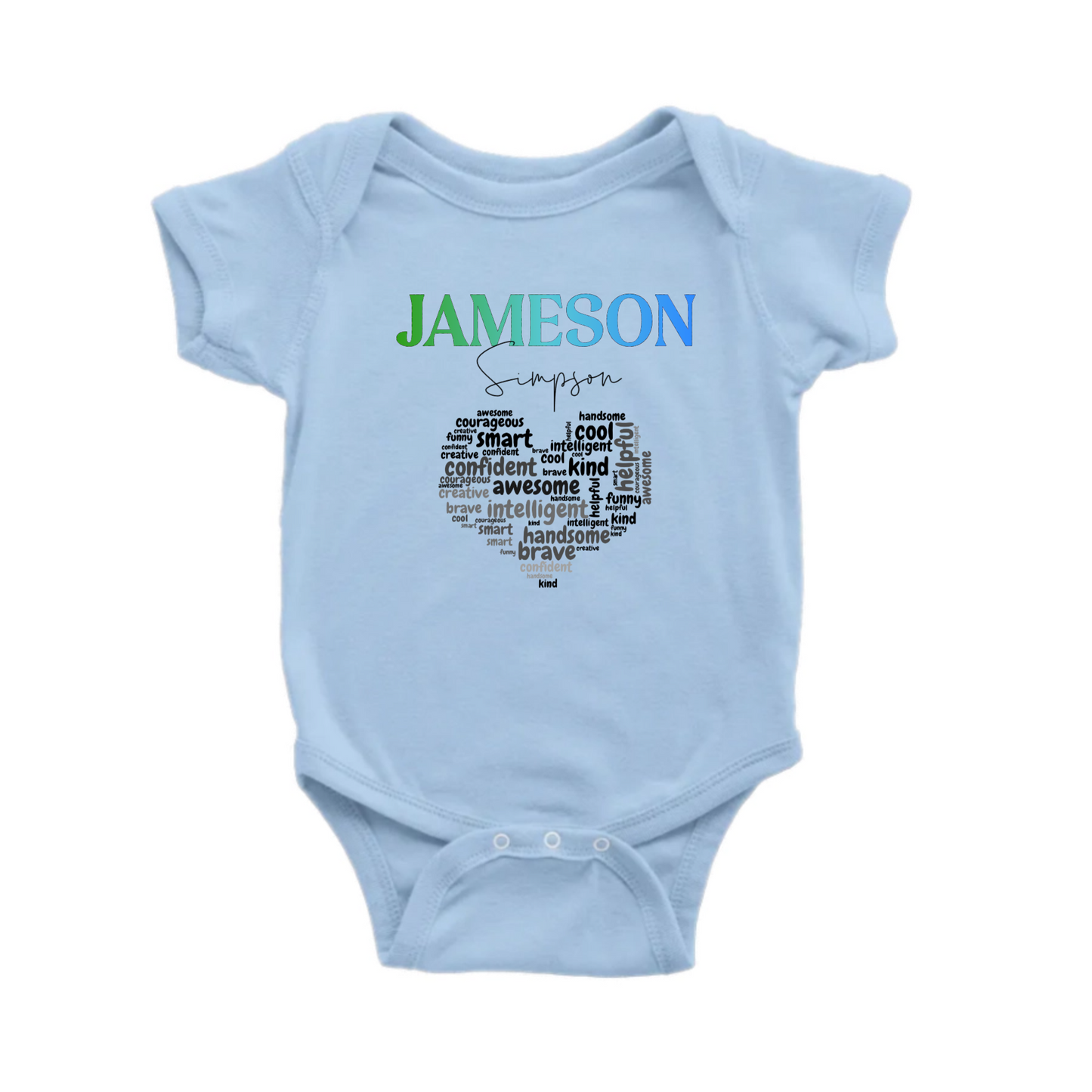 Personalized All About Me "I AM" Kids Heart t-shirts and baby onesies