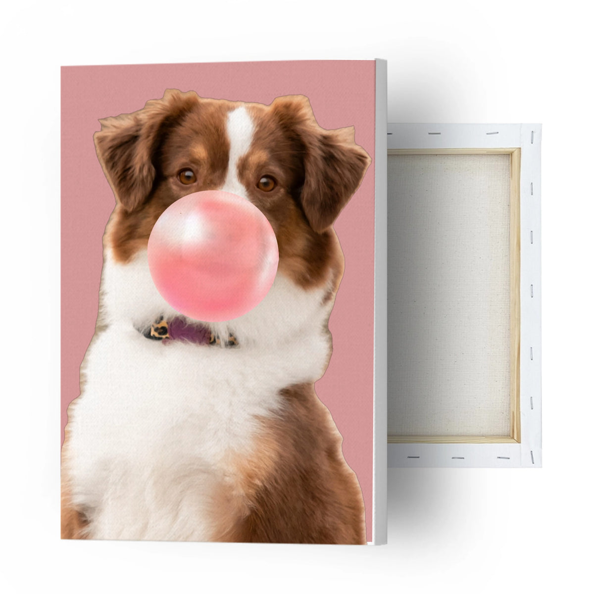 Personalized Pet Bubble Gum Canvas – Custom Pet Portrait