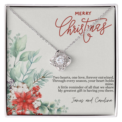Personalized Christmas Gift for Her – Love Knot Necklace for a Special Woman