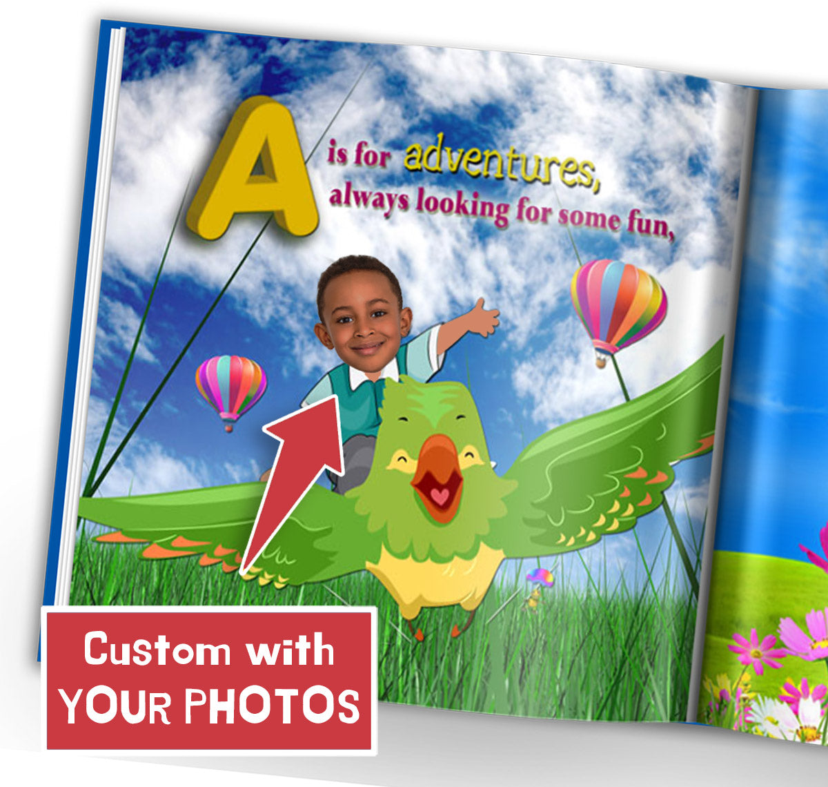Personalized childrens abc storybook preview, custom books for kids, abc book with custom photos starring your child