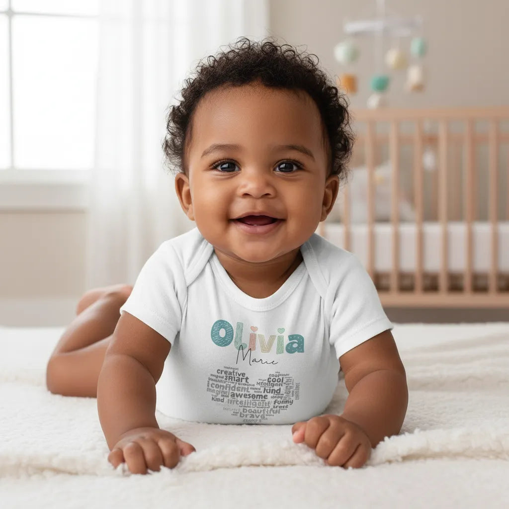 Personalized All About Me "I AM" Kids Heart t-shirts and baby onesies