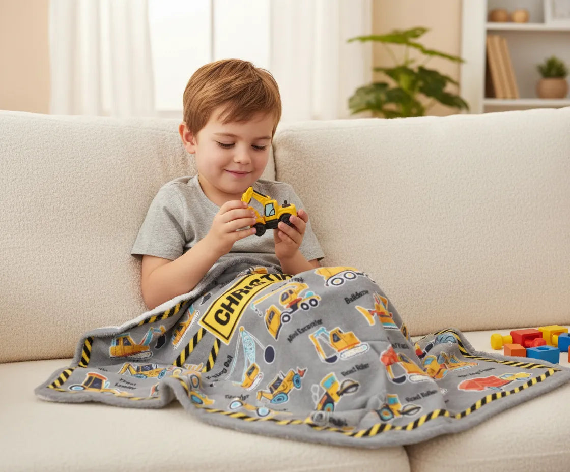 Trucks Blanket - Personalized Name Blanket