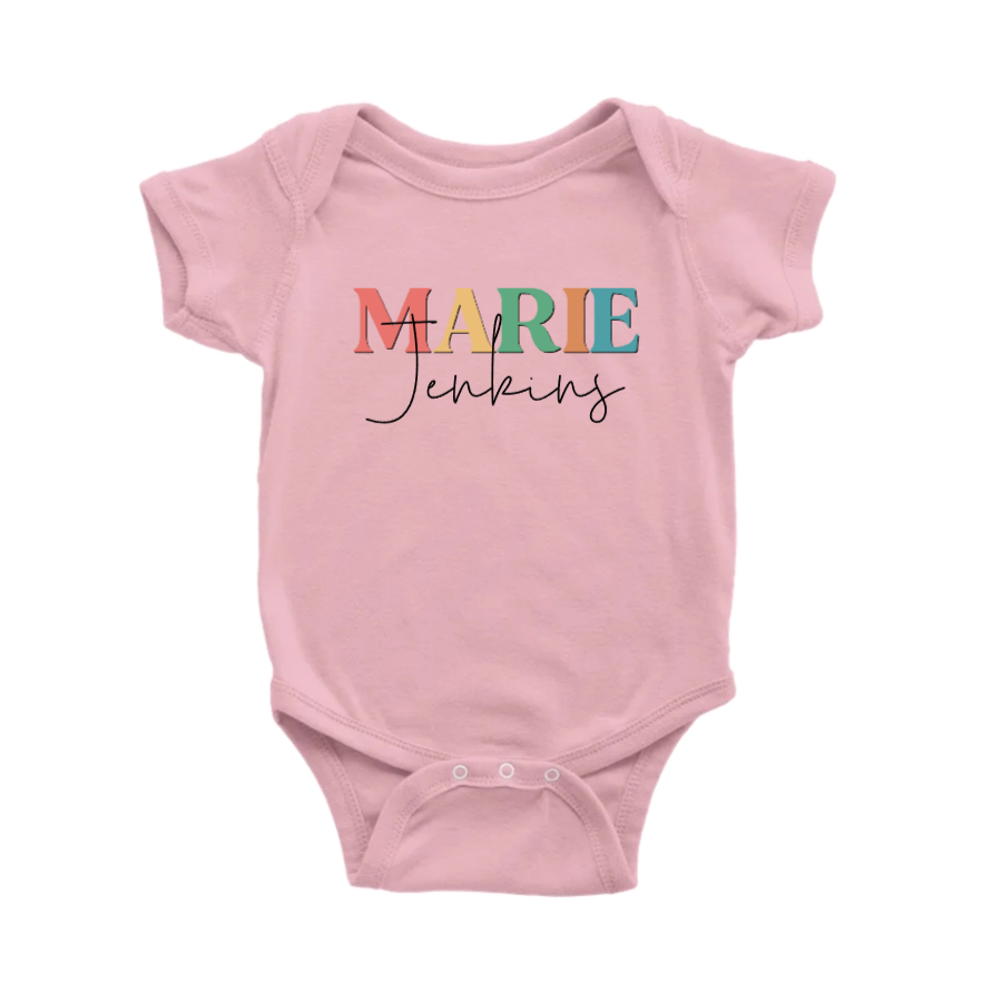 baby girls custom name and text onesie gift
