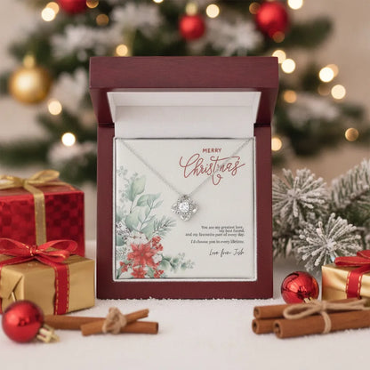 Personalized Christmas Gift for Her – Love Knot Necklace for a Special Woman