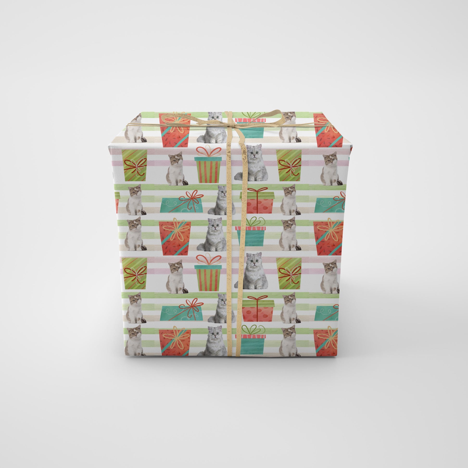 custom cat birthday photo gift wrapping paper