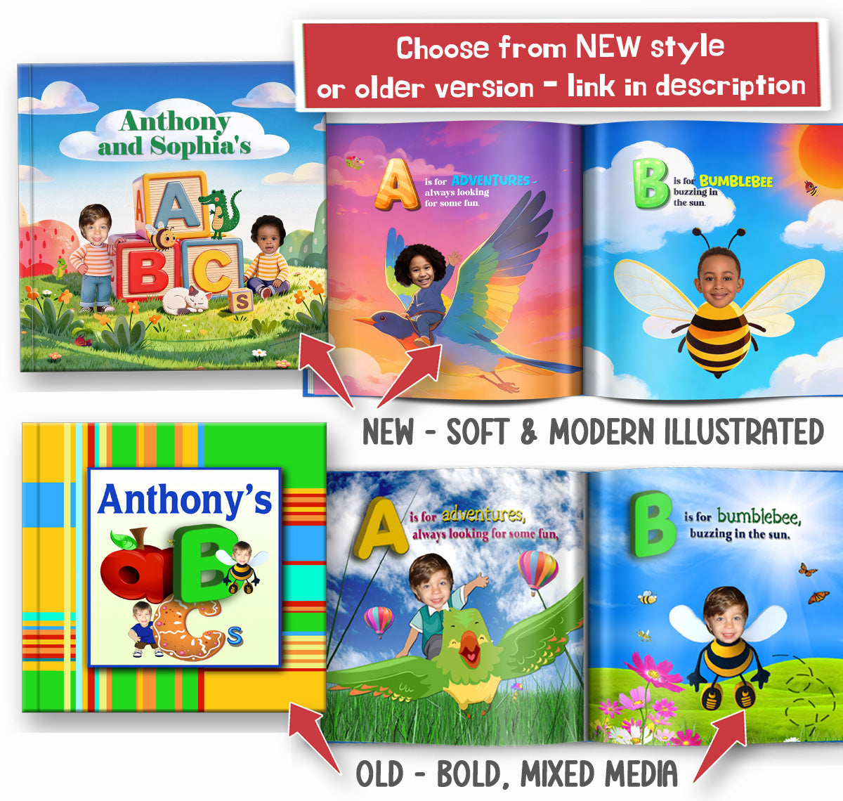 Personalized ABC Book for siblings, best friends, 2 kids – My