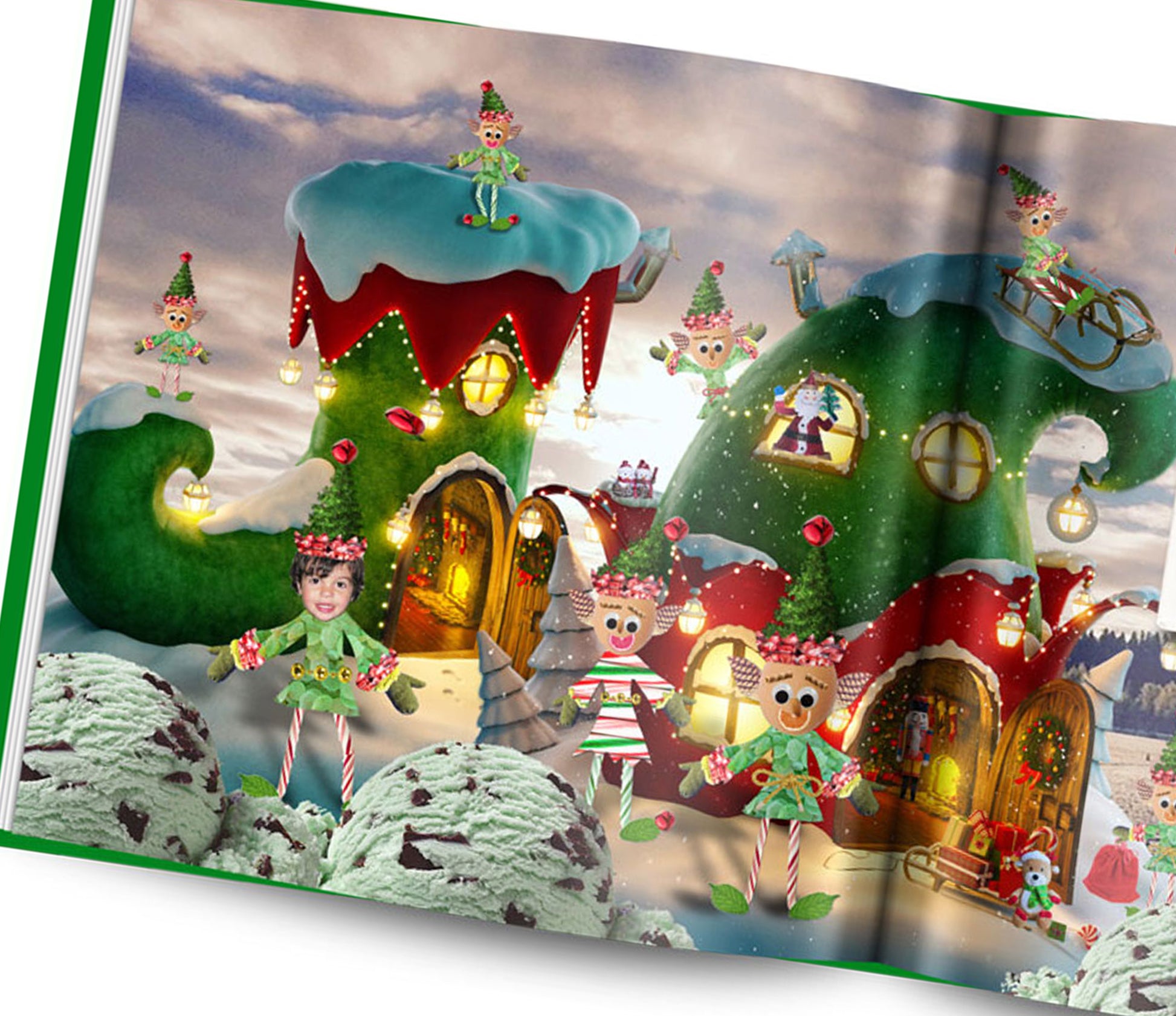 Personalized Christmas Book with multiple characters with Photos and Name with your pet