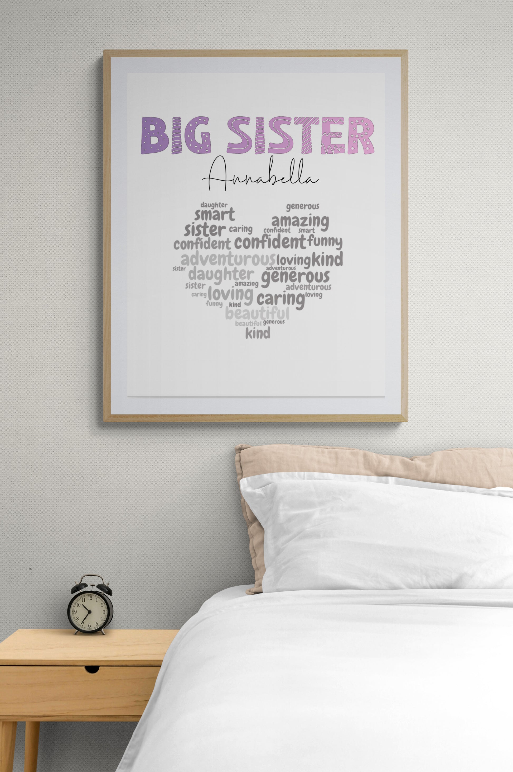 I AM art for big sister wall art personalized