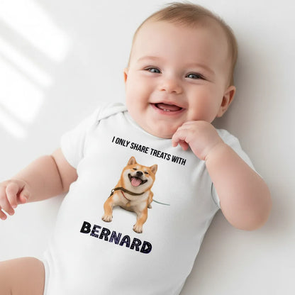 custom baby onesie with pets photo, custom baby gift