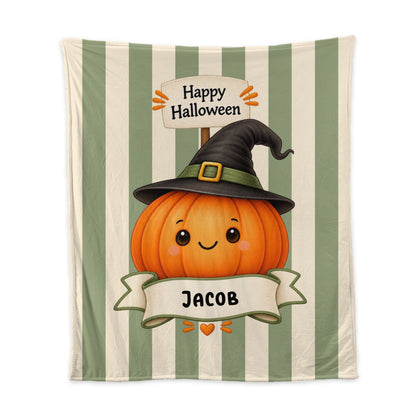 personalized Halloween themed fleece blanket custom colors