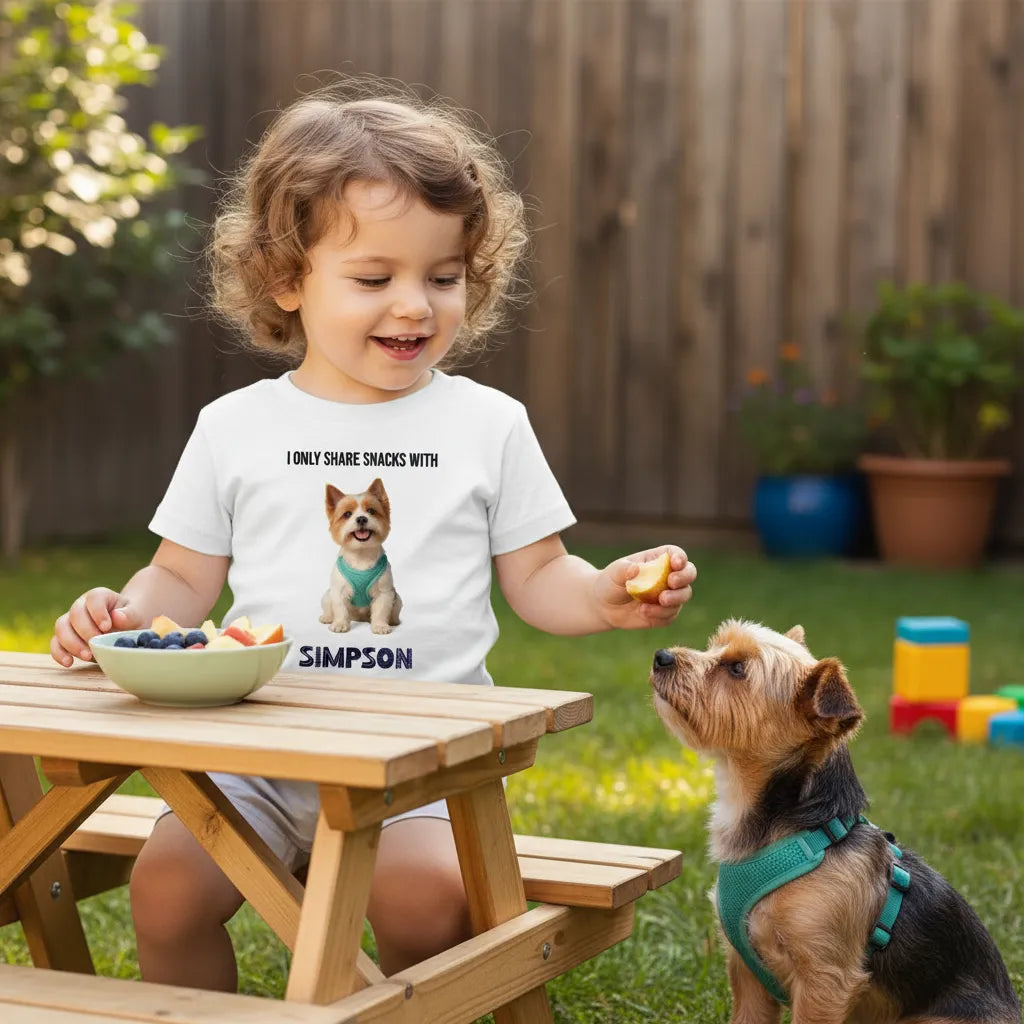 custom toddler shirt with their pet photo on it