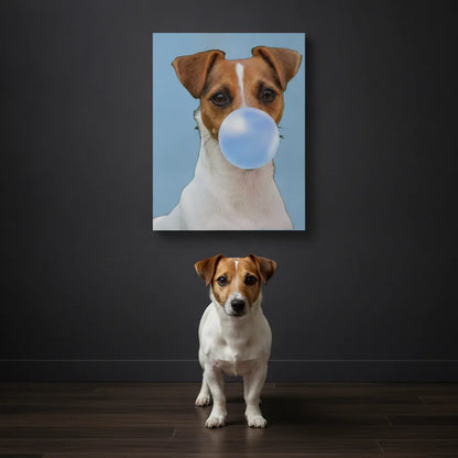 Custom pet bubble gum portrait canvas wall art
