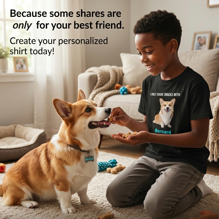 custom pet tshirt for kids with their dog or cat photo