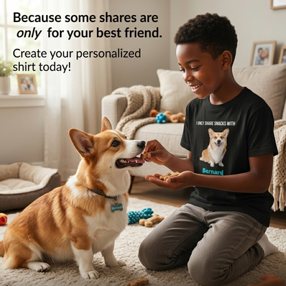 custom pet tshirt for kids with their dog or cat photo