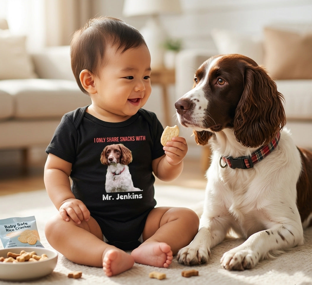 personalized pet shirt for kids or babies with their dog photo